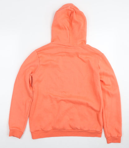 DECATHLON Girls Orange Polyester Pullover Hoodie Size 14-15 Years Pullover - Neon