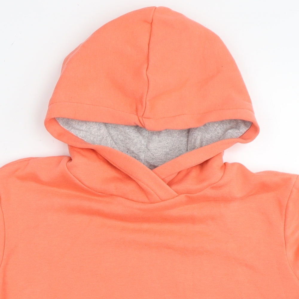 DECATHLON Girls Orange Polyester Pullover Hoodie Size 14-15 Years Pullover - Neon
