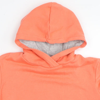 DECATHLON Girls Orange Polyester Pullover Hoodie Size 14-15 Years Pullover - Neon