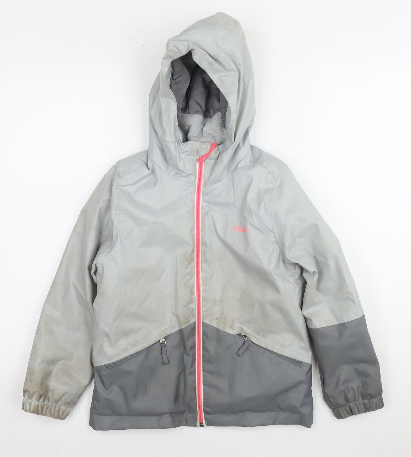 DECATHLON Girls Grey Windbreaker Jacket Size 6 Years Zip