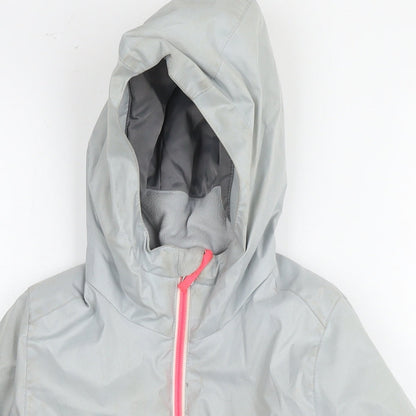 DECATHLON Girls Grey Windbreaker Jacket Size 6 Years Zip