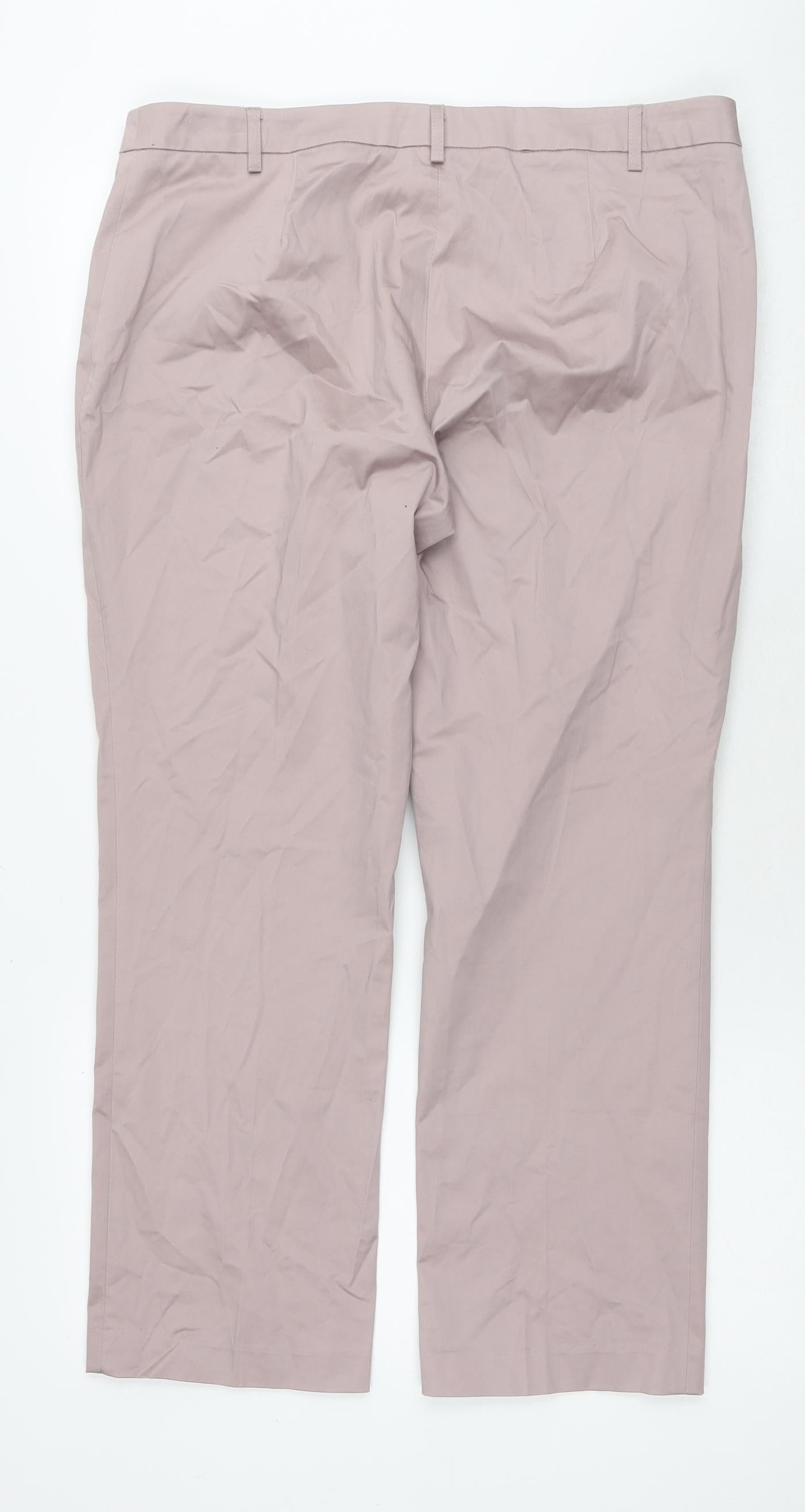 Nougat Womens Beige Cotton Trousers Size 34 in L26 in Regular Zip