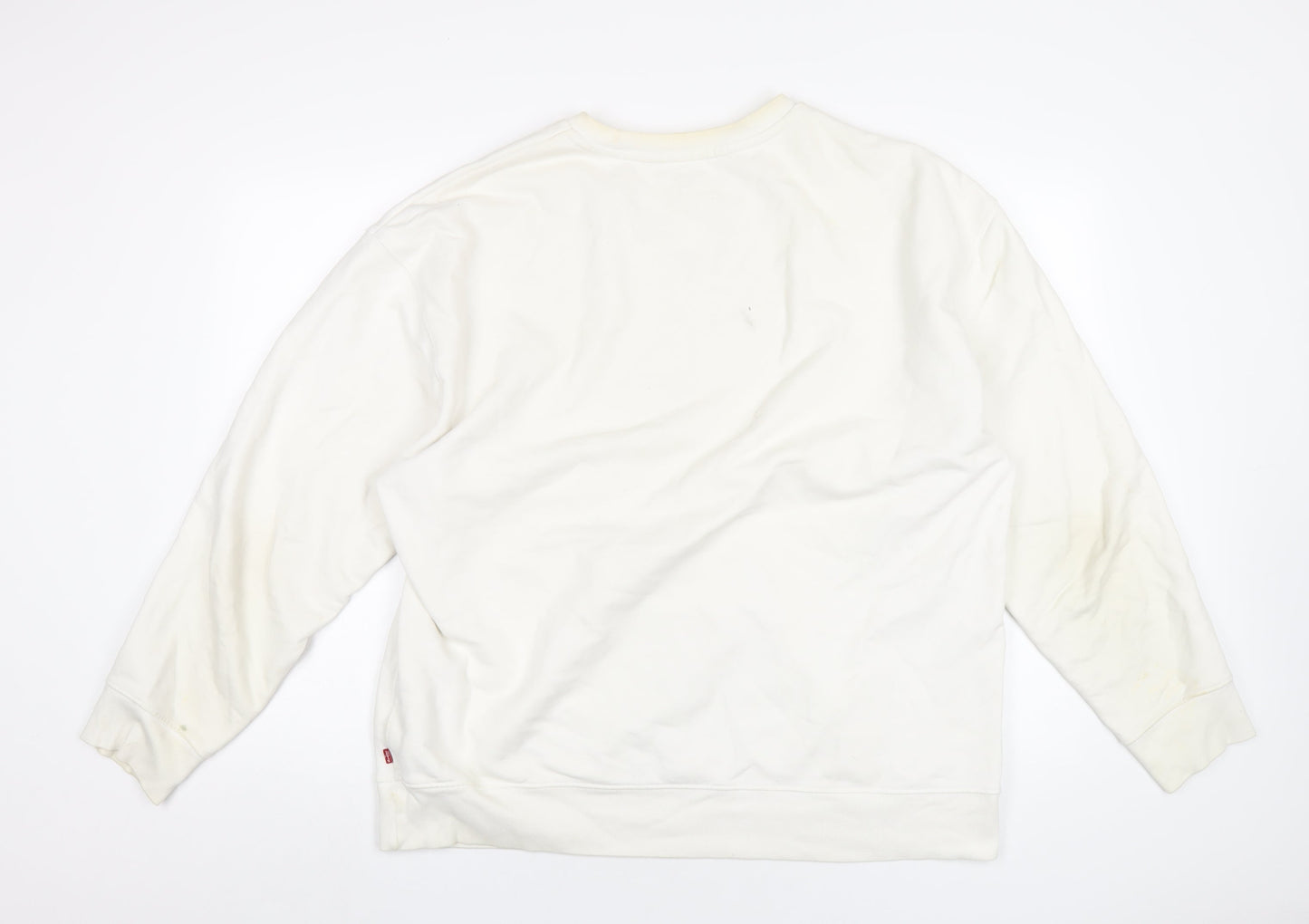 Mens UK Size L Levi's White Pullover Sweatshirt