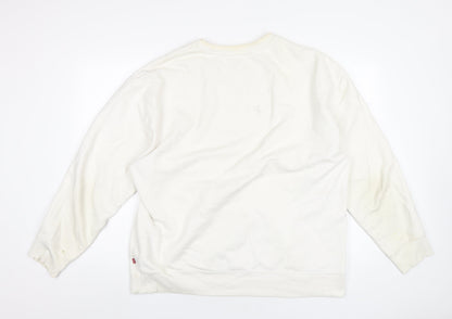 Mens UK Size L Levi's White Pullover Sweatshirt