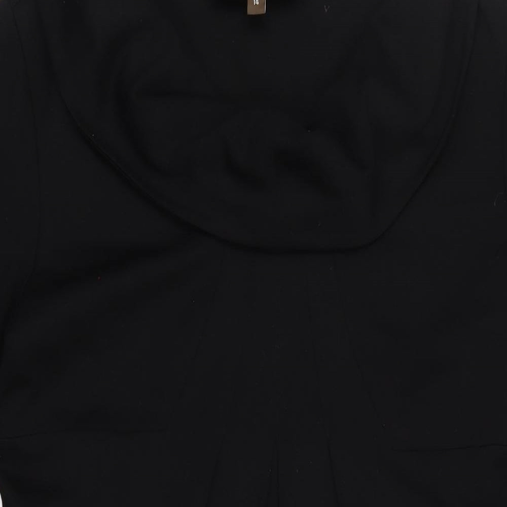 Fenn Wright Manson Womens Black Viscose A-Line Size 14 Roll Neck Pullover