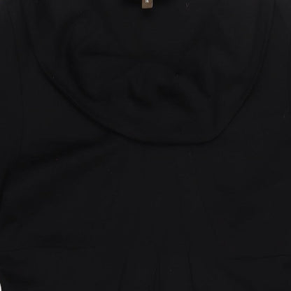 Fenn Wright Manson Womens Black Viscose A-Line Size 14 Roll Neck Pullover