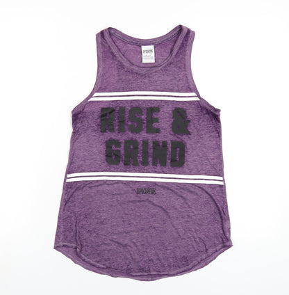 Womens UK Size XS PINK Purple Basic Tank