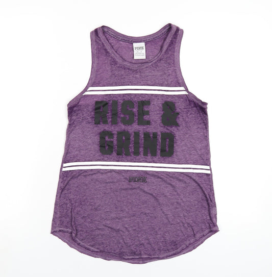 Womens UK Size XS PINK Purple Basic Tank