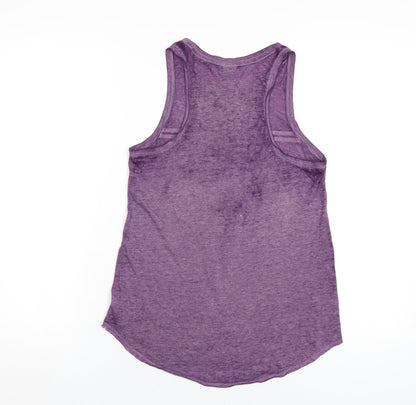 Womens UK Size XS PINK Purple Basic Tank