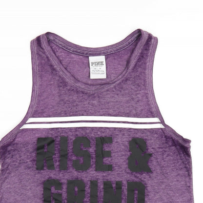 Womens UK Size XS PINK Purple Basic Tank