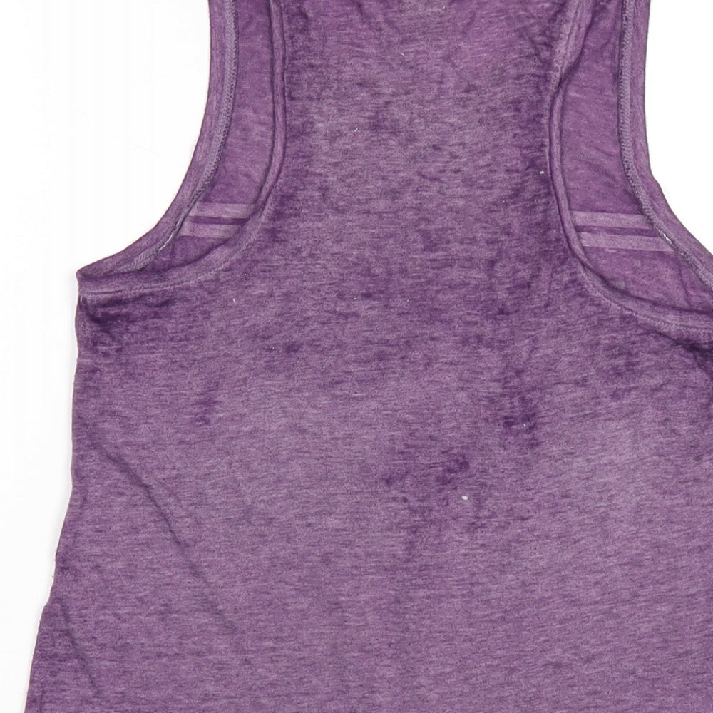 Womens UK Size XS PINK Purple Basic Tank