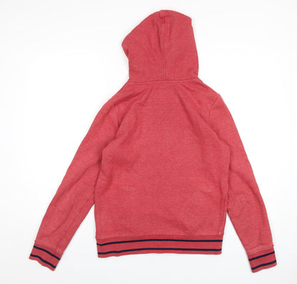 Back view of EDC women’s red cotton pullover hoodie, size M, pullover - seaside love