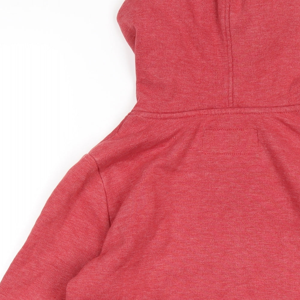 Brand and care label for EDC women’s red cotton pullover hoodie, size M, pullover - seaside love