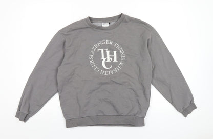 Slazenger Womens Grey Cotton Pullover Sweatshirt Size 8 Pullover - Slazenger Tennis & Health Club