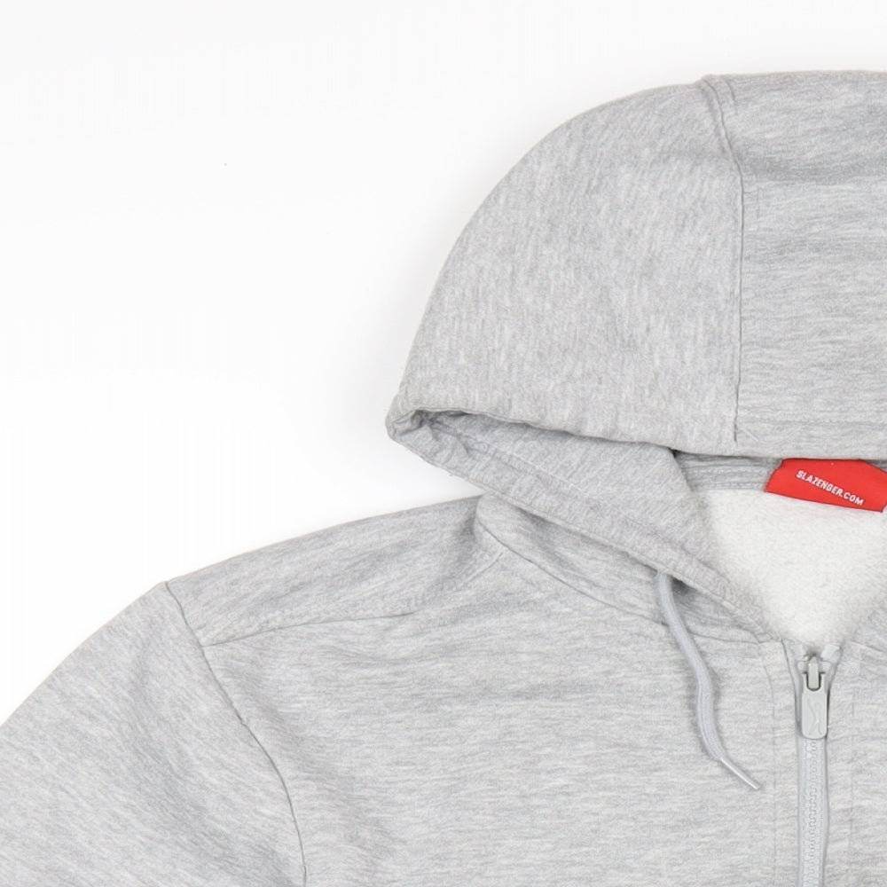 Mens UK Size L Slazenger Grey Full Zip Hoodie