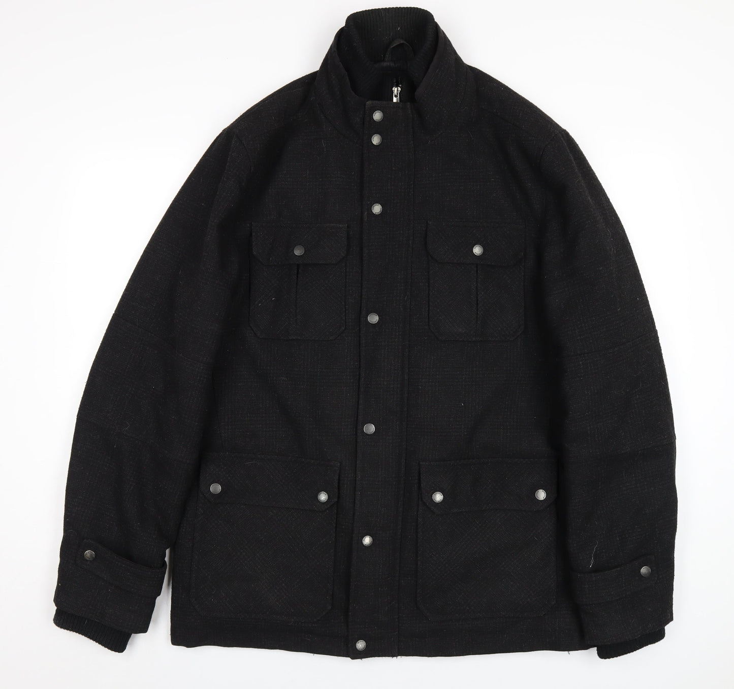 Mens UK Size L Lincoln Black Pea Coat