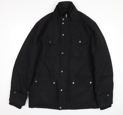 Mens UK Size L Lincoln Black Pea Coat