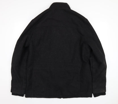 Mens UK Size L Lincoln Black Pea Coat