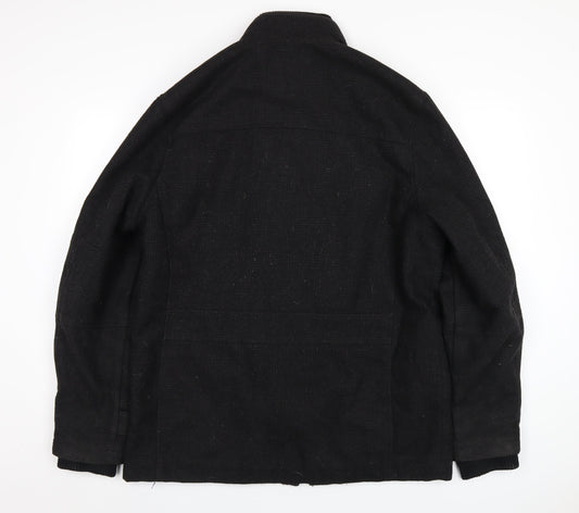 Mens UK Size L Lincoln Black Pea Coat