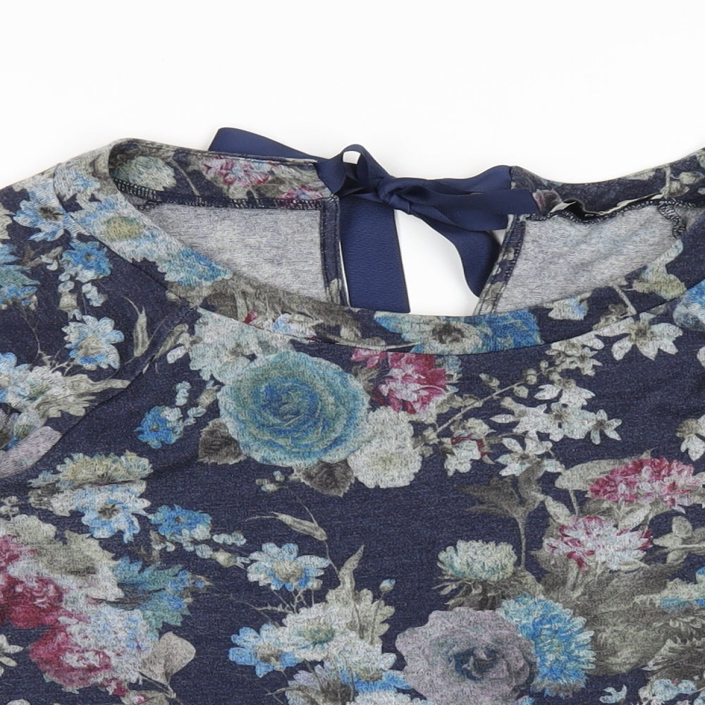 Womens UK Size S Oasis Blue Basic T-Shirt
