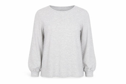 Oasis Womens Grey Viscose Basic T-Shirt Size L Round Neck