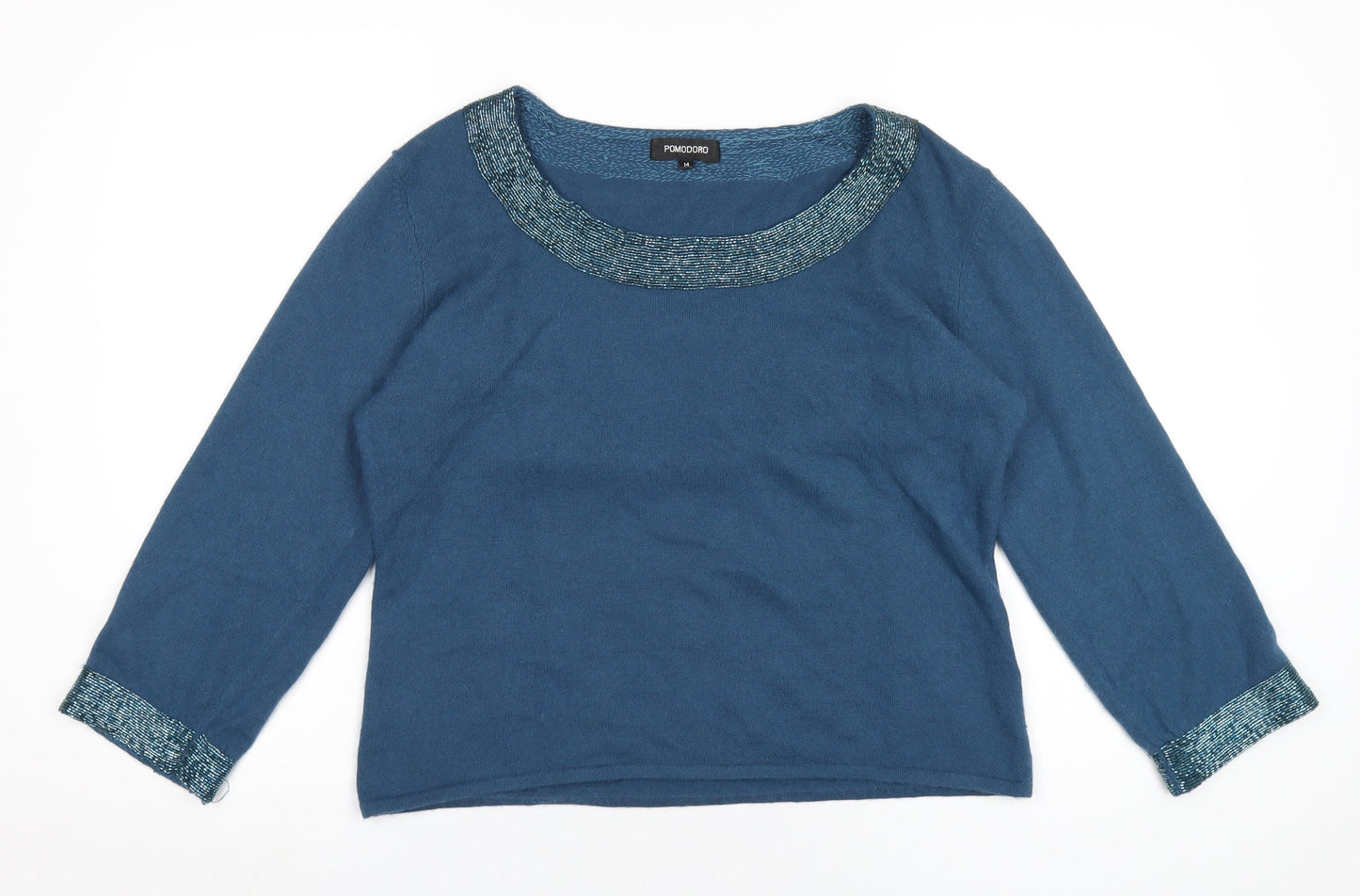Womens UK Size 14 Pomodoro Blue Pullover Jumper
