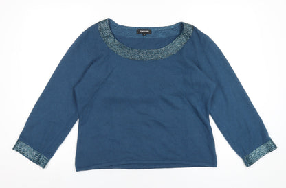 Womens UK Size 14 Pomodoro Blue Pullover Jumper