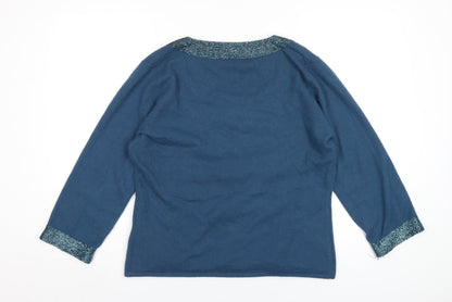 Womens UK Size 14 Pomodoro Blue Pullover Jumper