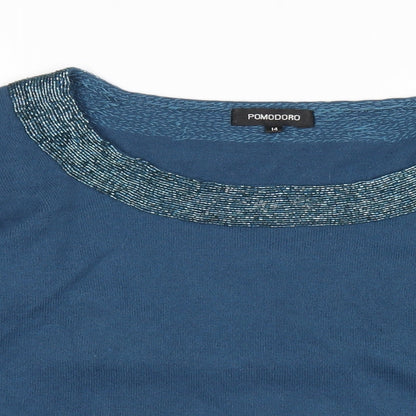Womens UK Size 14 Pomodoro Blue Pullover Jumper