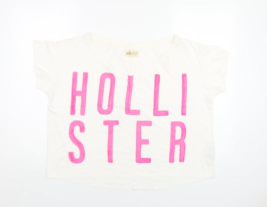 Womens UK Size S Hollister White Basic T-Shirt
