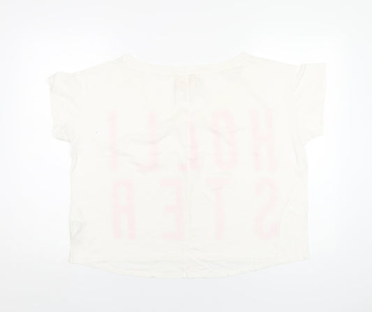 Womens UK Size S Hollister White Basic T-Shirt