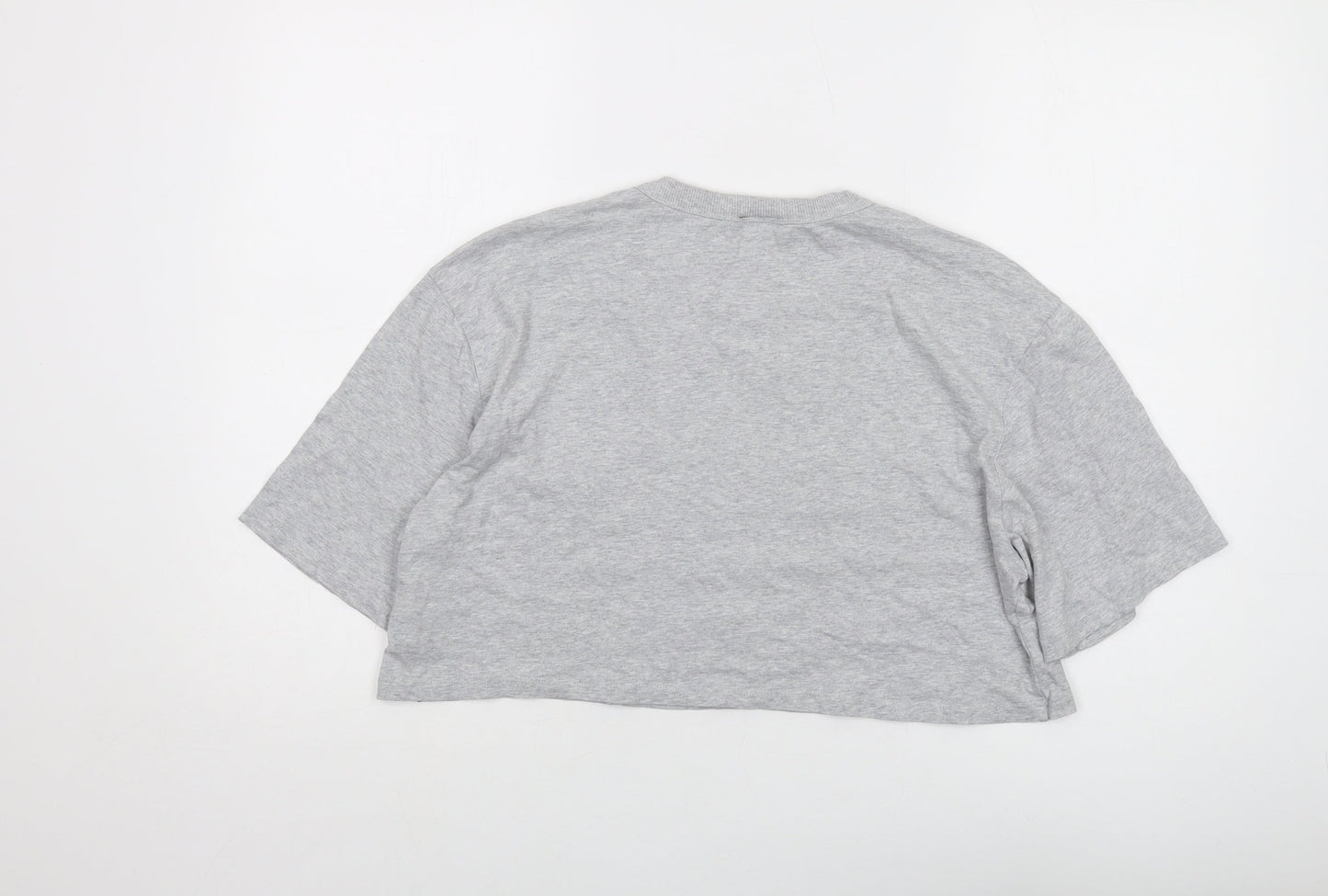 Womens UK Size L IVY PARK Grey Cropped T-Shirt