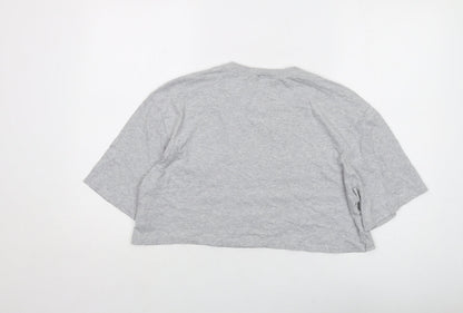Womens UK Size L IVY PARK Grey Cropped T-Shirt