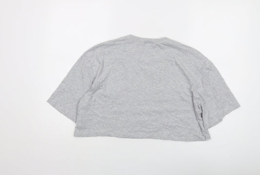 Womens UK Size L IVY PARK Grey Cropped T-Shirt
