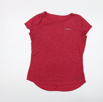 Womens UK Size 10 LA Gear Red Basic T-Shirt