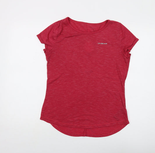 Womens UK Size 10 LA Gear Red Basic T-Shirt
