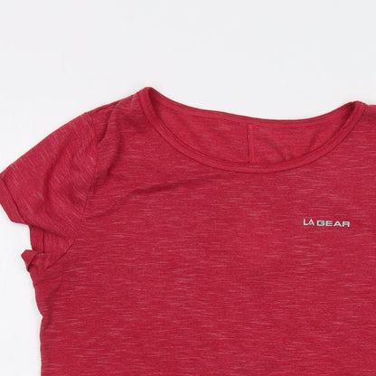 Womens UK Size 10 LA Gear Red Basic T-Shirt