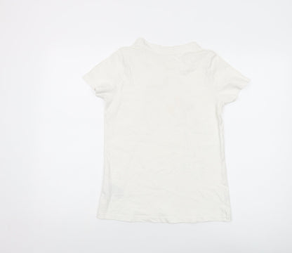 Stitch & Soul Womens White Cotton Basic T-Shirt Size XS Crew Neck