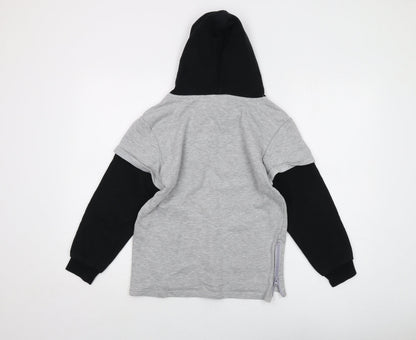 All Blacks Boys Grey Polyester Pullover Hoodie Size 9 Years Pullover