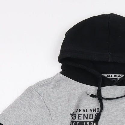 All Blacks Boys Grey Polyester Pullover Hoodie Size 9 Years Pullover
