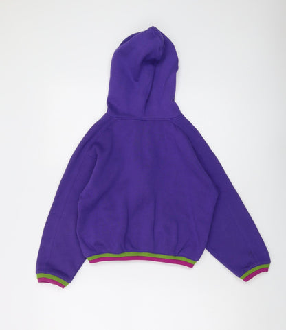 DASH Girls Purple Polyester Full Zip Hoodie Size 8-9 Years Zip