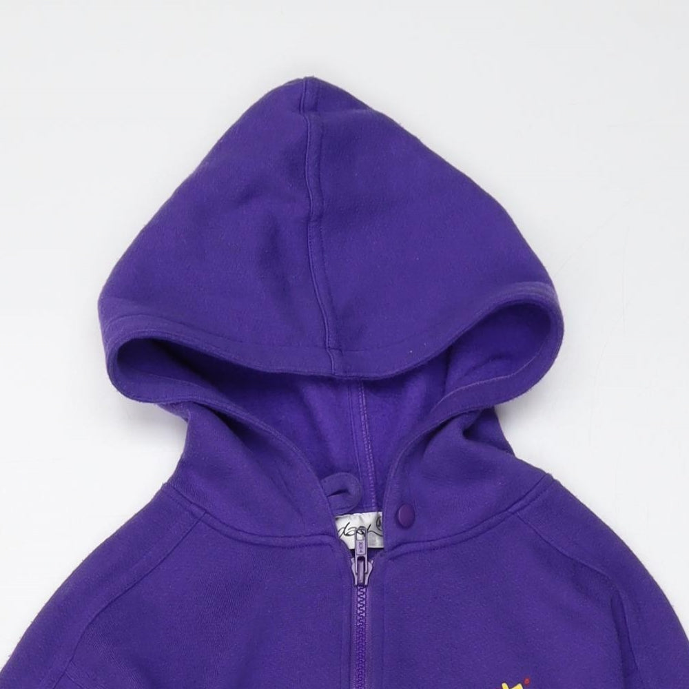 DASH Girls Purple Polyester Full Zip Hoodie Size 8-9 Years Zip