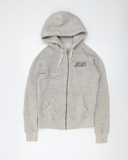 Womens UK Size 6 Jack Wills Grey Full Zip Hoodie