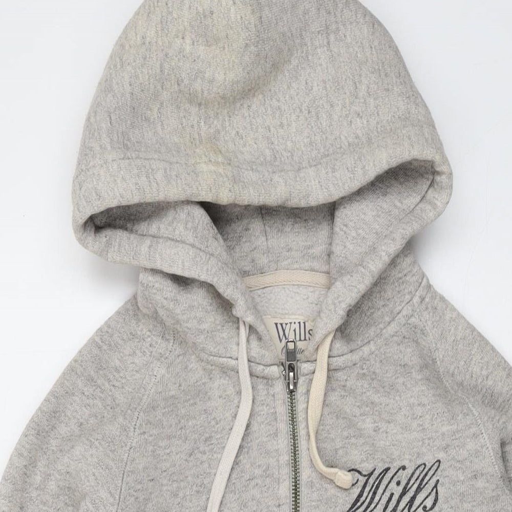Womens UK Size 6 Jack Wills Grey Full Zip Hoodie
