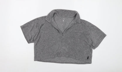 Womens UK Size L Gilly Hicks Grey Cropped Blouse