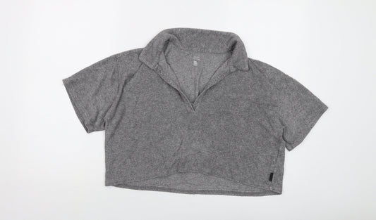 Womens UK Size L Gilly Hicks Grey Cropped Blouse