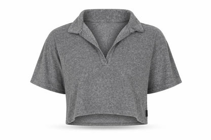 Womens UK Size L Gilly Hicks Grey Cropped Blouse