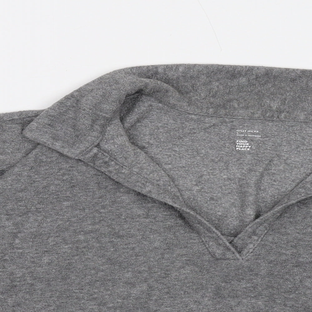 Womens UK Size L Gilly Hicks Grey Cropped Blouse