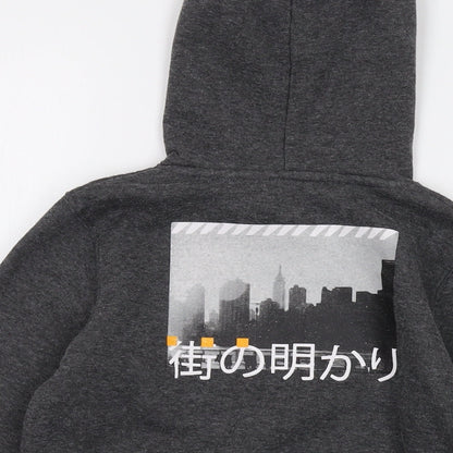 Fluid Boys Grey Polyester Pullover Hoodie Size 7-8 Years Pullover