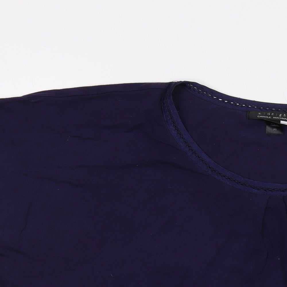 Womens UK Size XL Carole Hochman Blue Basic T-Shirt